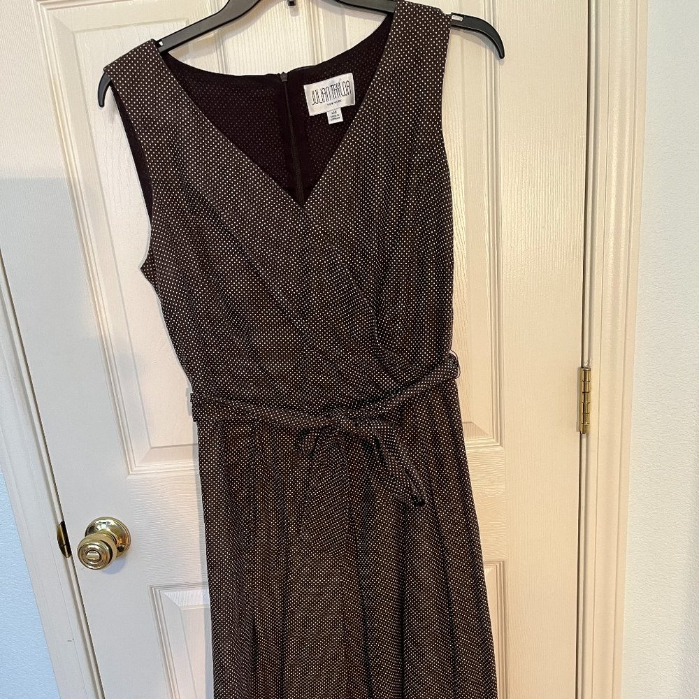 Brown polka-dot dress, size 14W